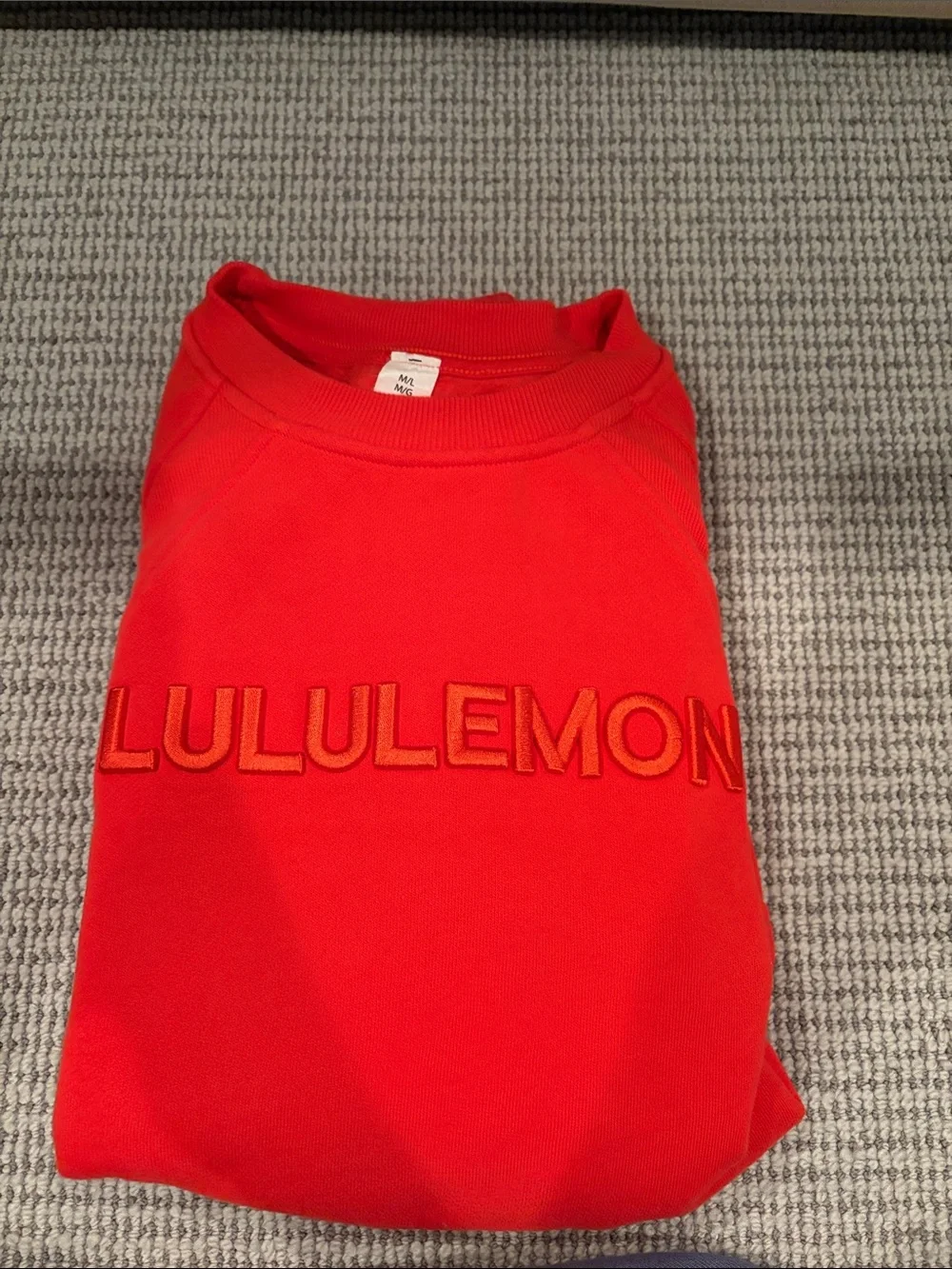 lululemon athletica Bright Red Embossed Logo Sweatshirt